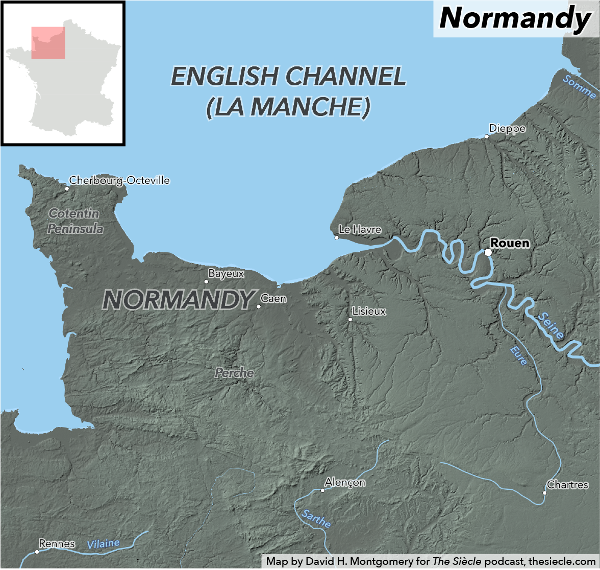 Map of Normandy in 1815